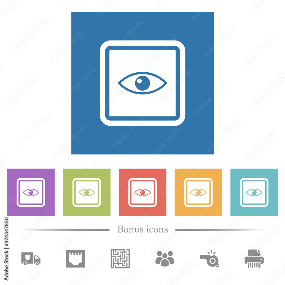 Poster invert object flat white icons in square backgrounds