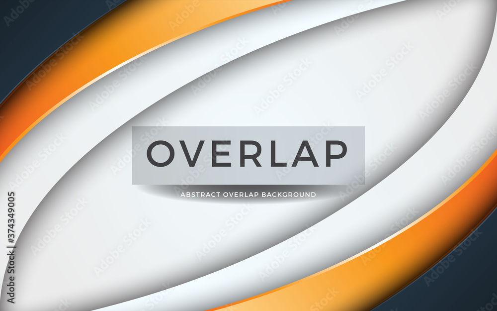 Poster modern abstract overlap on white background with orange layer