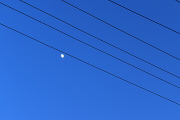 moon in the blue sky