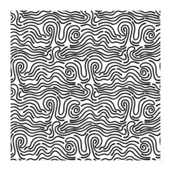 Fototapeta na wymiar Seamless pattern of black ink waves.