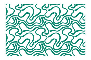 Horizontal seamless pattern of turquoise ink waves with blunt ends.
