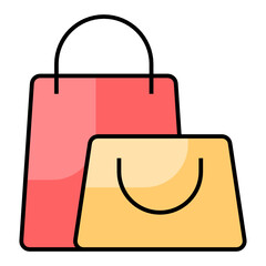 shopping bag ecommerce icon design color outline style