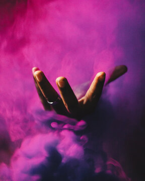 abstract hand with smoke