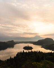 sunset over the lake