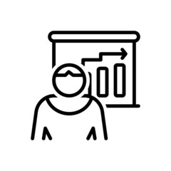 Black line icon for pitch