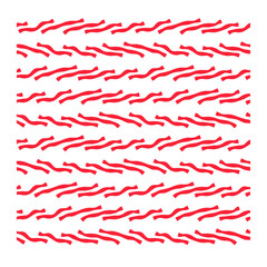 Seamless pattern of red waves with blunt ends. Design for backdrops with sea, rivers or water texture.