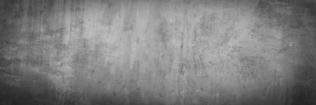 Texture of old gray concrete wall for background, grunge background, panorama