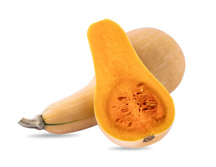 Butternut squash isolated on white background