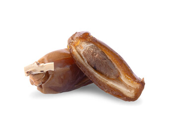 Palm dates on white background.