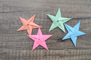 Fototapeta na wymiar A new paper stars decoration