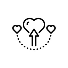 Black line icon for direct