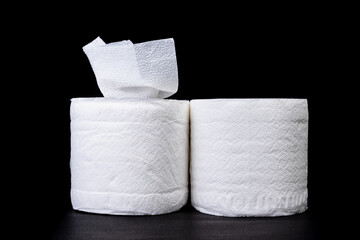 Crumpled tissue paper isolated on black background texture