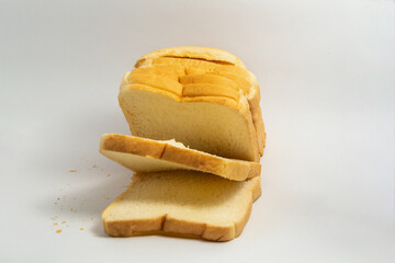 Sliced ​bread on a white background.