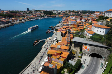 Porto, view on river and old town from bridge