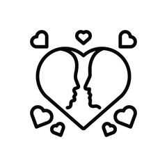 Black line icon for lover