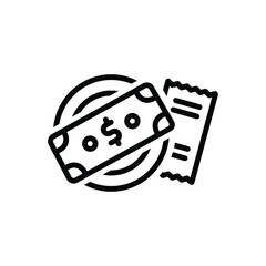 Black line icon for tip