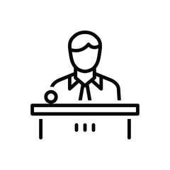 Black line icon for boss