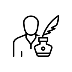 Black line icon for writer