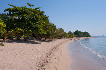 Honduras Roatan ,Cayos Cochinos island ,beach and tropical sea