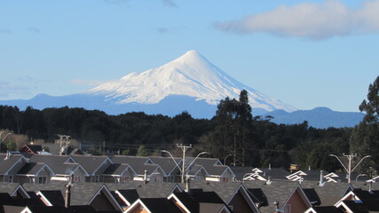 volcanes, montaña, nieve, nubes, cielo,