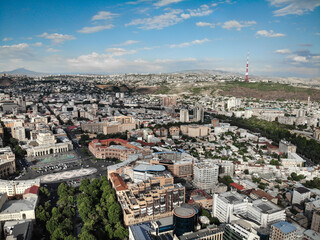 Aerial view of the Yerevan City, Capital of Armenia