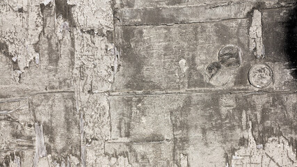 Concrete, weathered, worn with cracks and scratches. Landscape style. Rough Concrete Surface. Great background or texture. Monochrome old concrete wall background