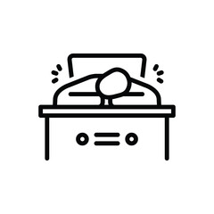 Black line icon for tired