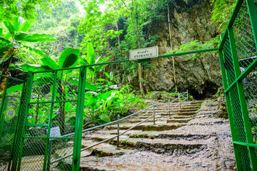 Entrance of Thamluang cave in Thamluang Khunnam Nangnon National Park