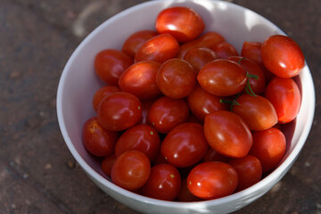 fresh ripe and red cherry tomatoes 