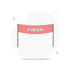 finish banner vector flat illustration on white