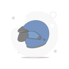 motorcycle racing helmet vector flat illustration on white