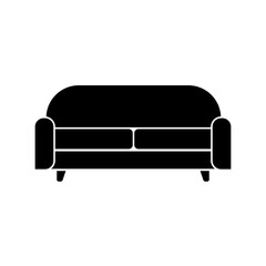 Sofa icon isolated on white background. Couch for living room. Flat design