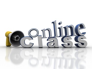 3d illustration online class concept