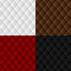 Seamless geometric patterns diamond shape. Gradient background. Color white, brown, red, black. Vector illustration.