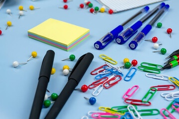 School office on a blue background