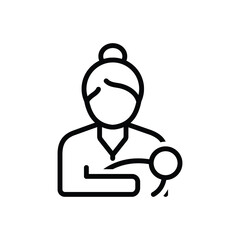 Black line icon for mom mummy