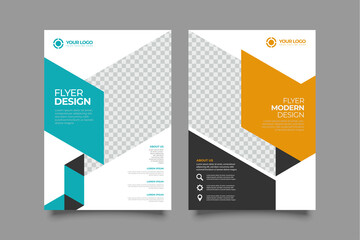 Corporate Business Flyer poster pamphlet brochure cover design layout background, vector template in A4 size - Vector
