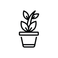 Black line icon for plant