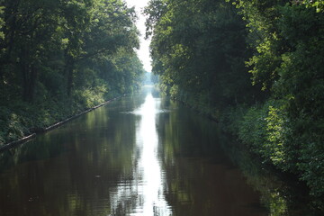 View over the Ems-Jade Canal in Aurich-Wiesens, Germany