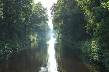 View over the Ems-Jade Canal in Aurich-Wiesens, Germany