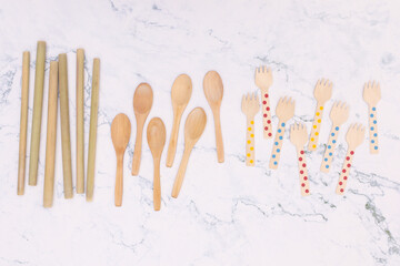 Wooden and plastic free eco friendly kitchen utensils and details