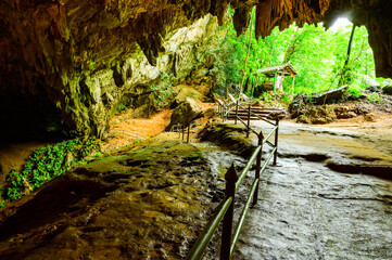 Entrance of Thamluang cave in Thamluang Khunnam Nangnon National Park