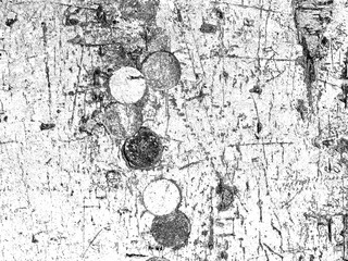 Weathered concrete wall. Rustic stone grit texture. Black stains and noise for distressed effect. Old worn vintage overlay. White paint brushed stroke. Monochrome old concrete wall background