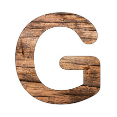 G capital Letter of the Alphabet - Rustic Wood Background