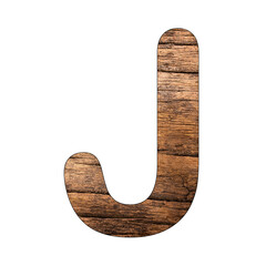 Alphabet letter J on rustic wood background