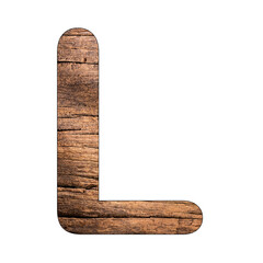 Alphabet letter L on rustic wood background