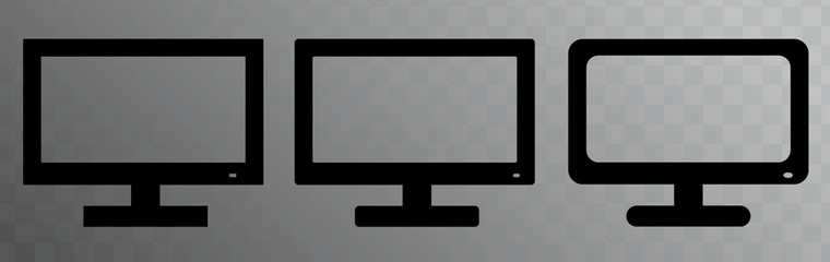 TV monitor icons. A set of screens  on isolated background. Computers icon