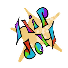 hip hop graffiti from a balloon, digital