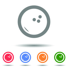Bowling ball icon vector logo isolated on background
