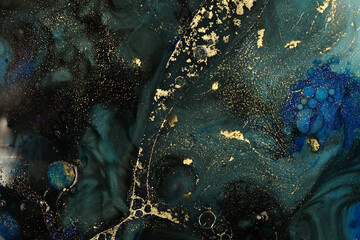 Abstract blot bubble background. Marble texture. Acrylic color in water and oil.